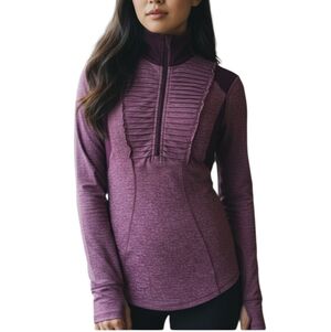 Lululemon Run Your Heart Out Half Zip Pullover Sweatshirt Heathered Plum 8